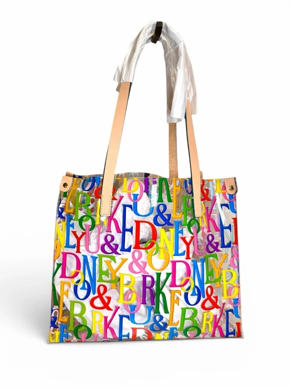 Dooney & Bourke Doodle Clear IT Medium Shopper Bag Purse Tote Beach Handbag - Picture 4 of 11